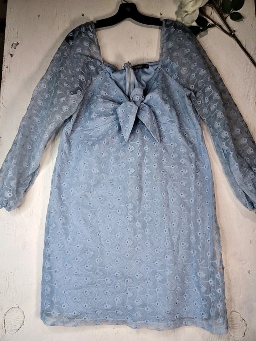 SHEIN Floral Mini Dress in Blue Size 3x Like New